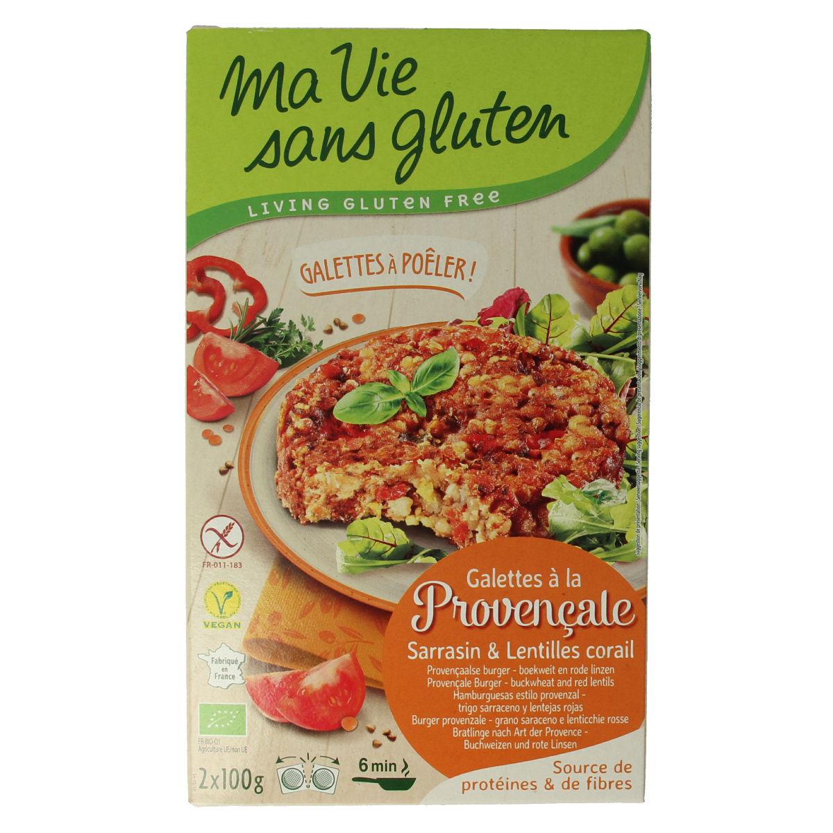 Ma Vie Sans Gluten Provencaalse burgers 2x100 g 2 stuks