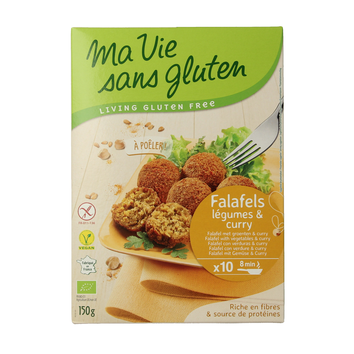 Ma Vie Sans Gluten Falafel met groente & curry 150 gram