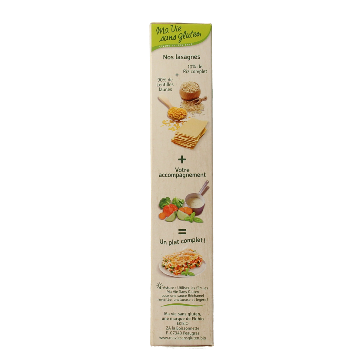 Ma Vie Sans Gluten Lasagnebladen van gele linzen 250 gram