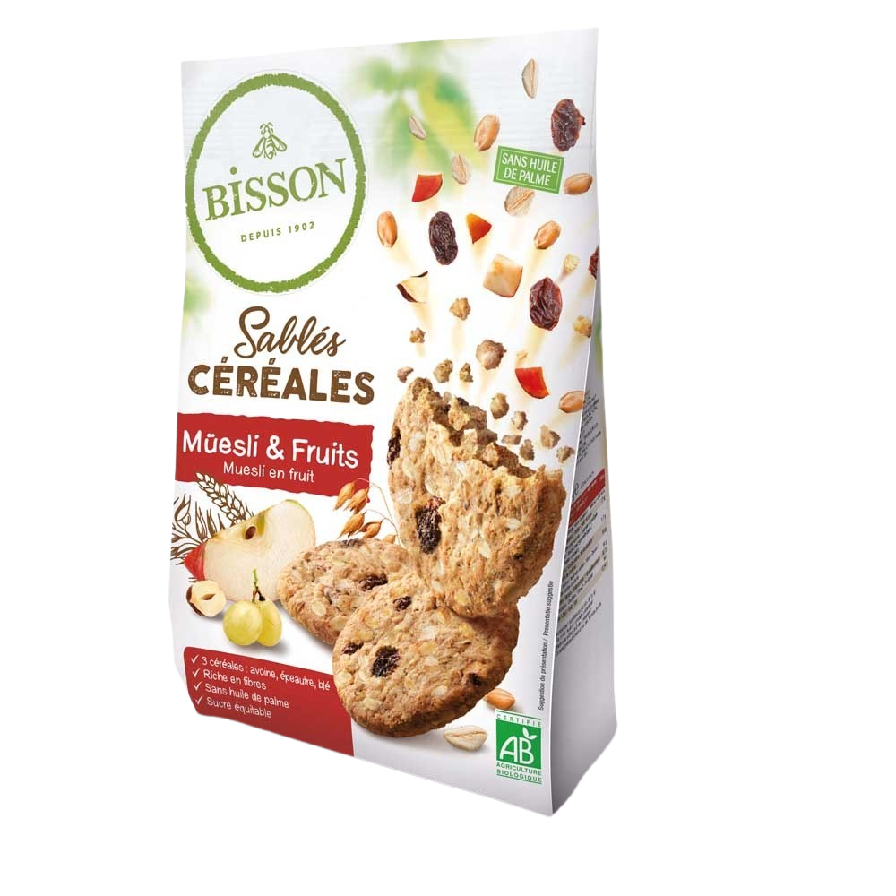 Bisson Zandkoekjes muesli & fruit 200 gram