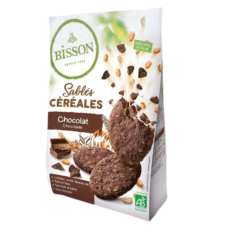 Bisson Zandkoekjes chocolade & granen 200 gram