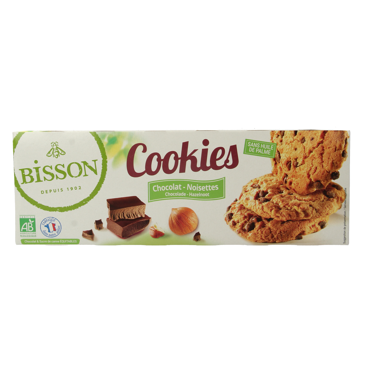 Bisson Choco hazelnoot cookies biologisch 175 gram