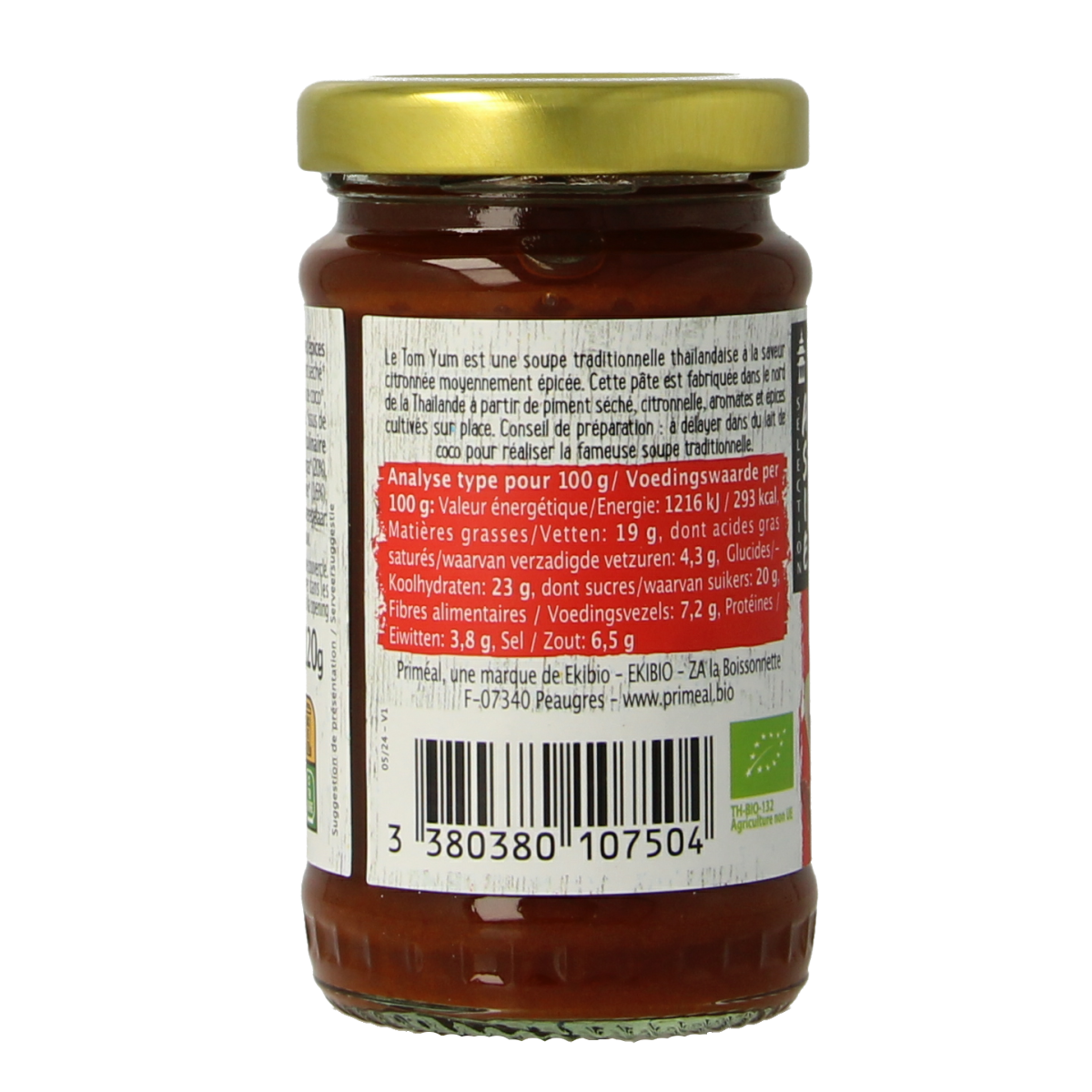 Primeal Tom yum pasta biologisch 120 gram
