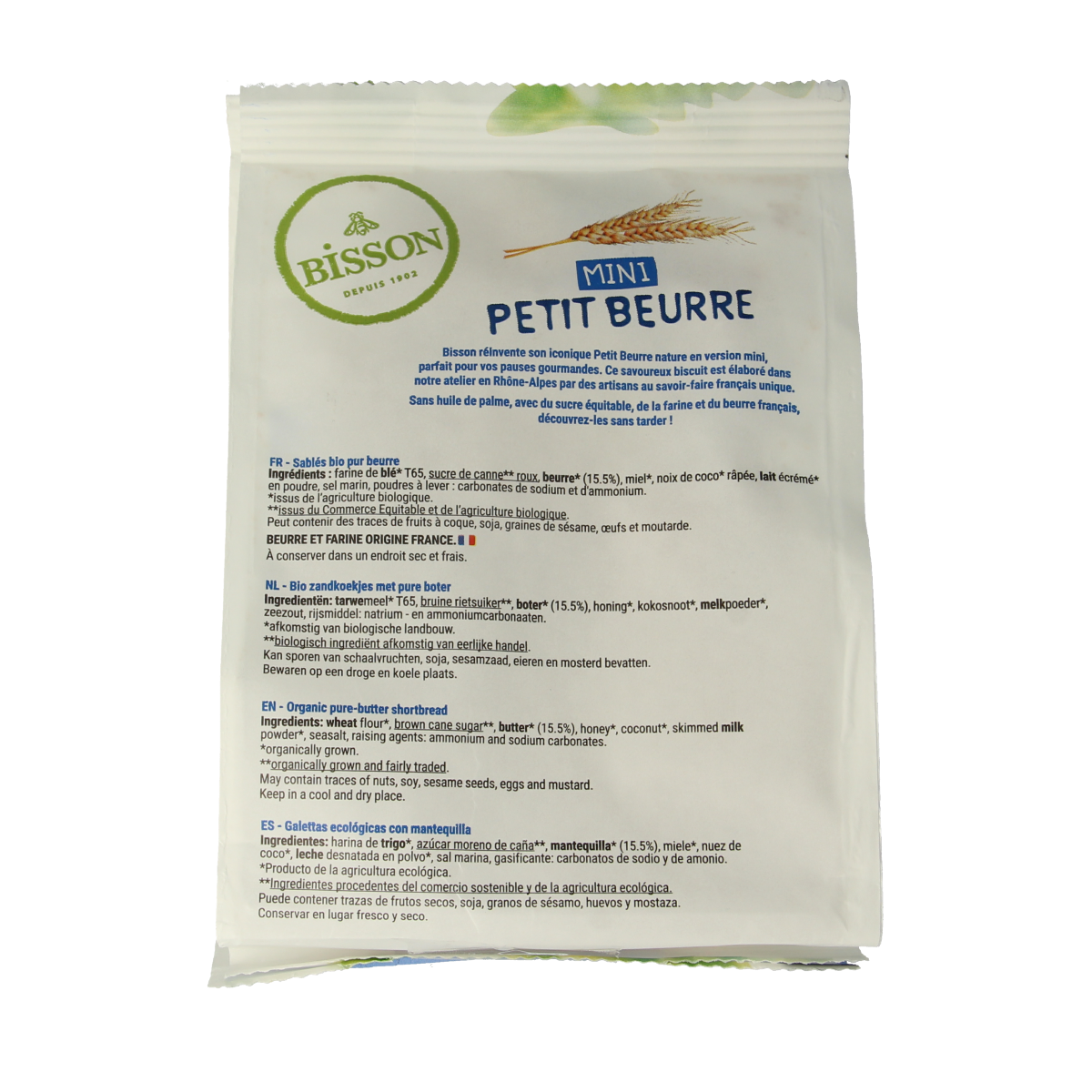Bisson Mini petit buerre biscuitjes biologisch 125 gram