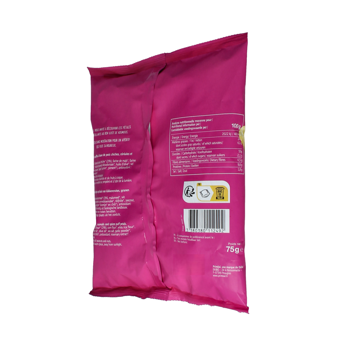 Primeal Chips hummus biologisch 75 gram