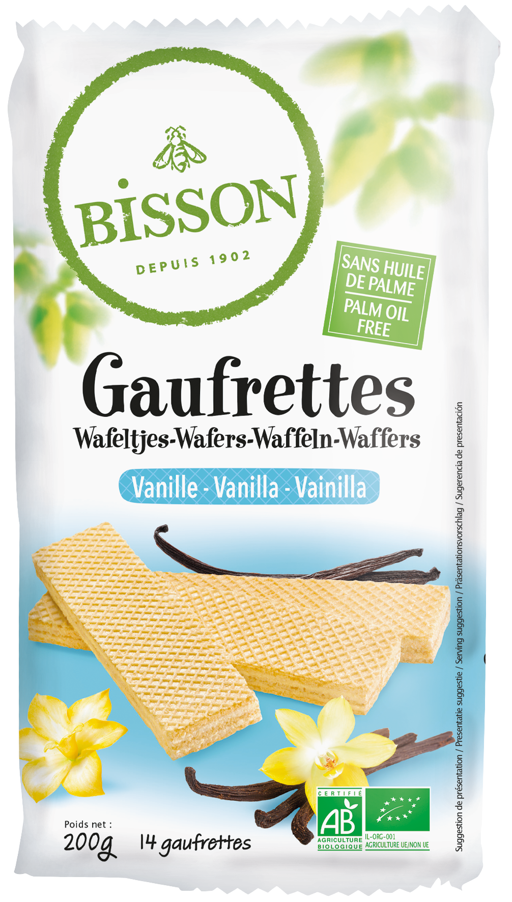 Bisson Vanille wafels bio 200 gram