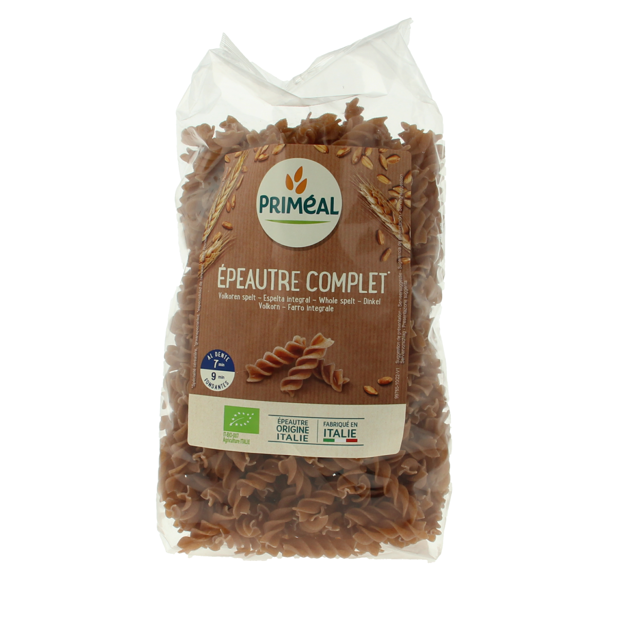 Primeal Spelt spiralen volkoren 500 gram
