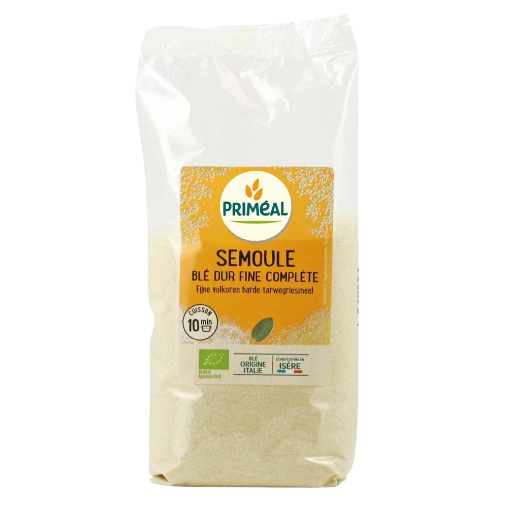 Primeal Fijn volkoren harde tarwegriesmeel 500 gram
