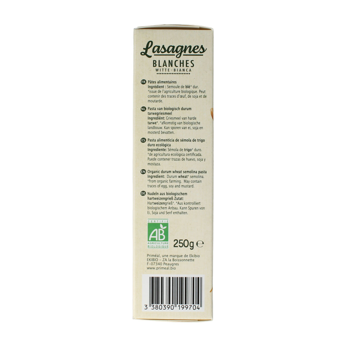Primeal Witte lasagne 250 gram
