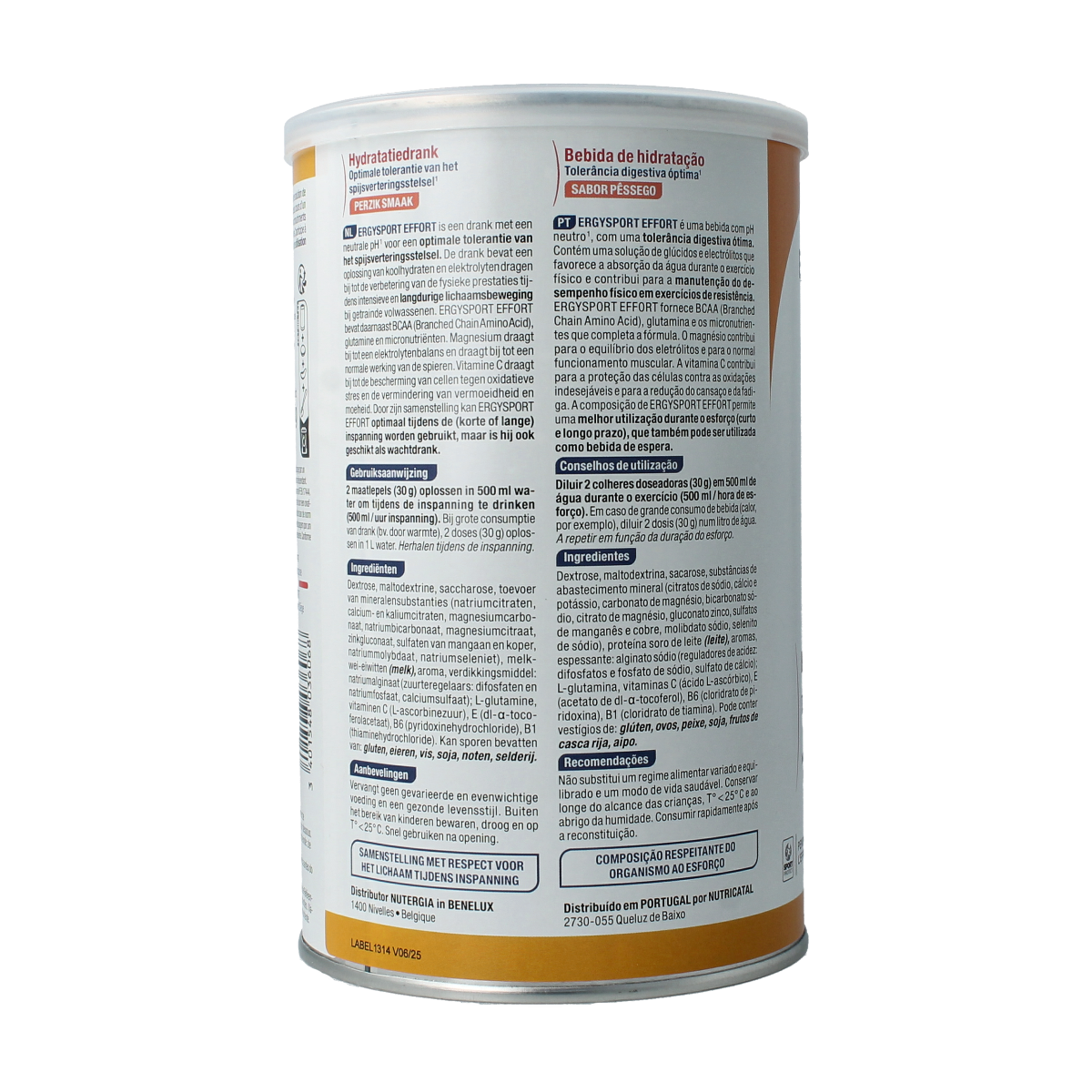 Nutergia Ergysport effort perzik 450 gram