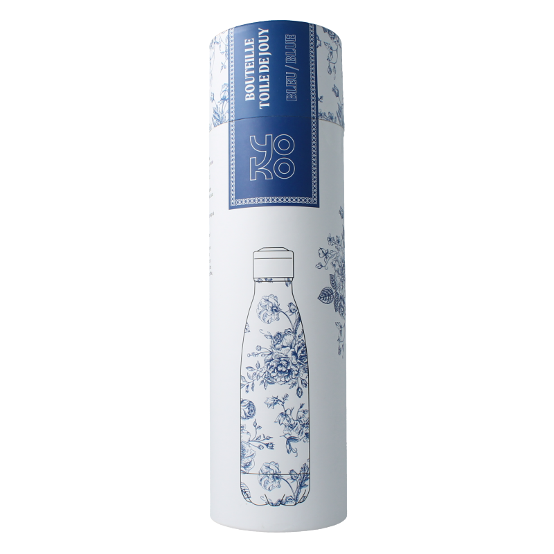 Yoko Drinkfles Toile de Jouy blue isotherm 500ml