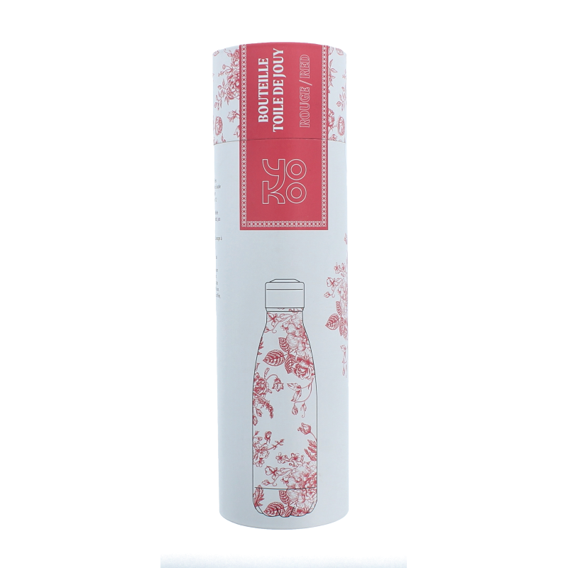 Yoko Drinkfles Toile de Jouy red isotherm 500ml