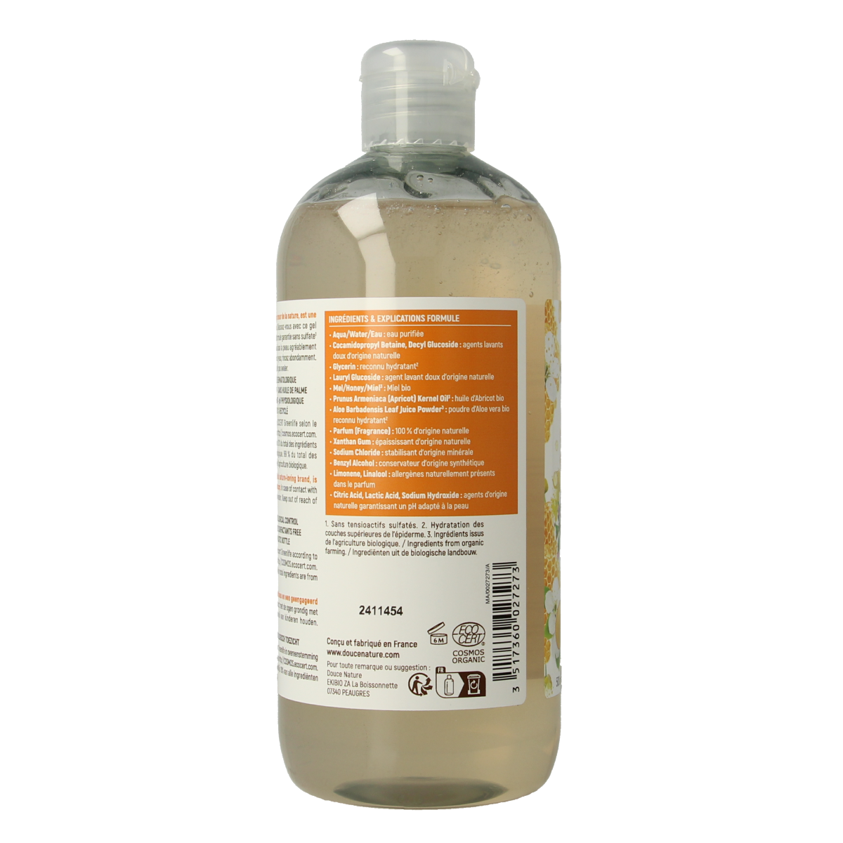Douce Nature douchegel honing delice de mei 500 ml