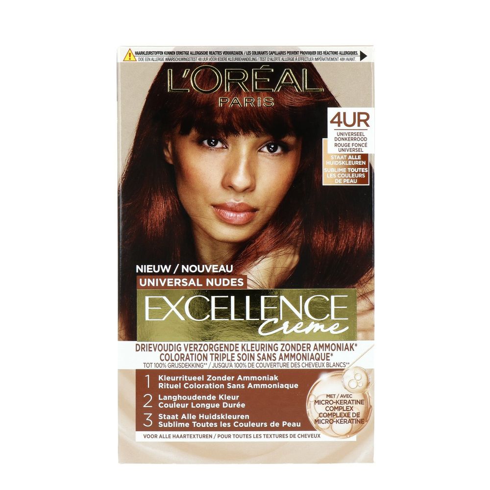 L'Oréal Paris Excellence Color 4UR Universeel Donker Rood - Loreal