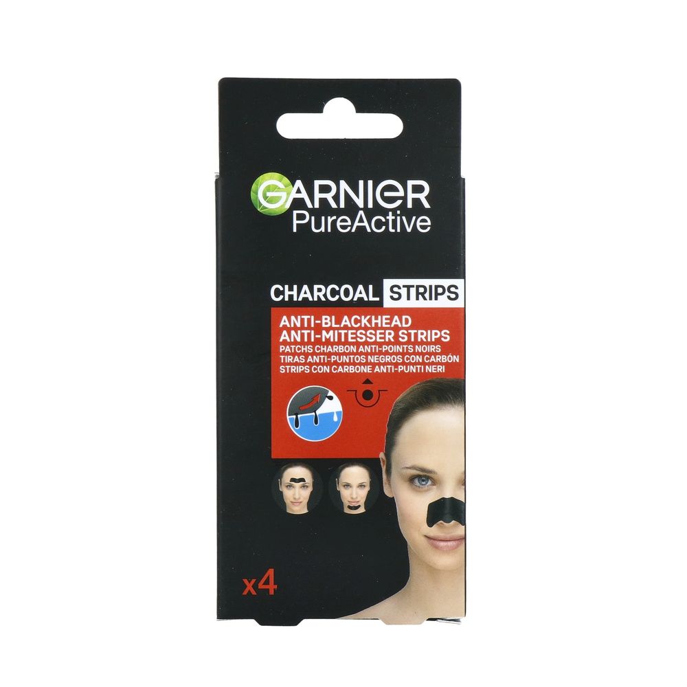 Garnier Pure Active Charcoal Anti Mee-eters Strips voor Neus, Voorhoofd & Kin