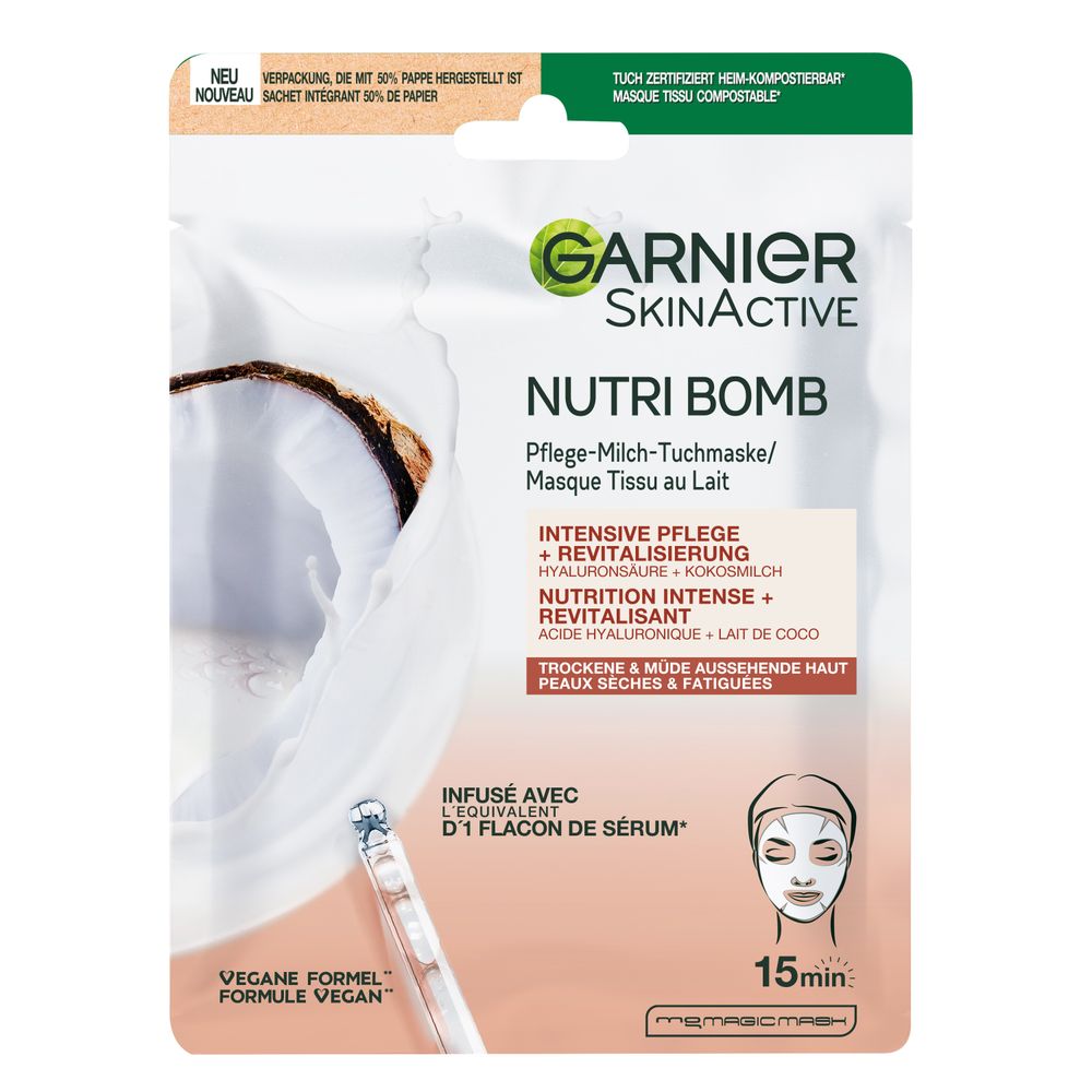 Garnier SkinActive Nutri Bomb Tissue Masker met Kokosnoot