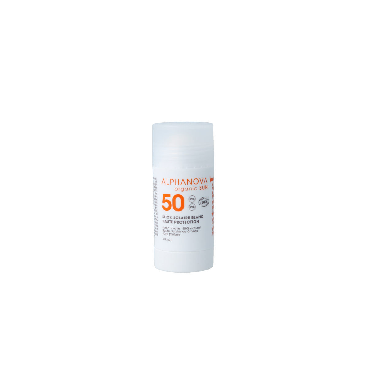 Alphanova Sun stick SPF50 blanc biologisch 17 ml