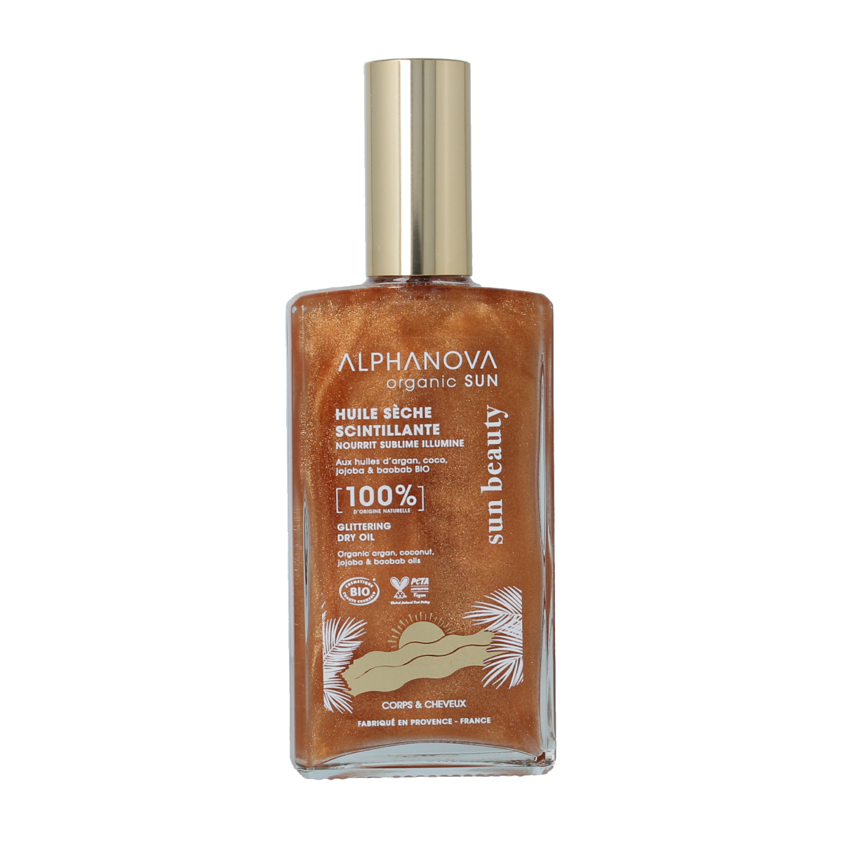 Alphanova Sun shimmering dry oil biologisch 100 ml