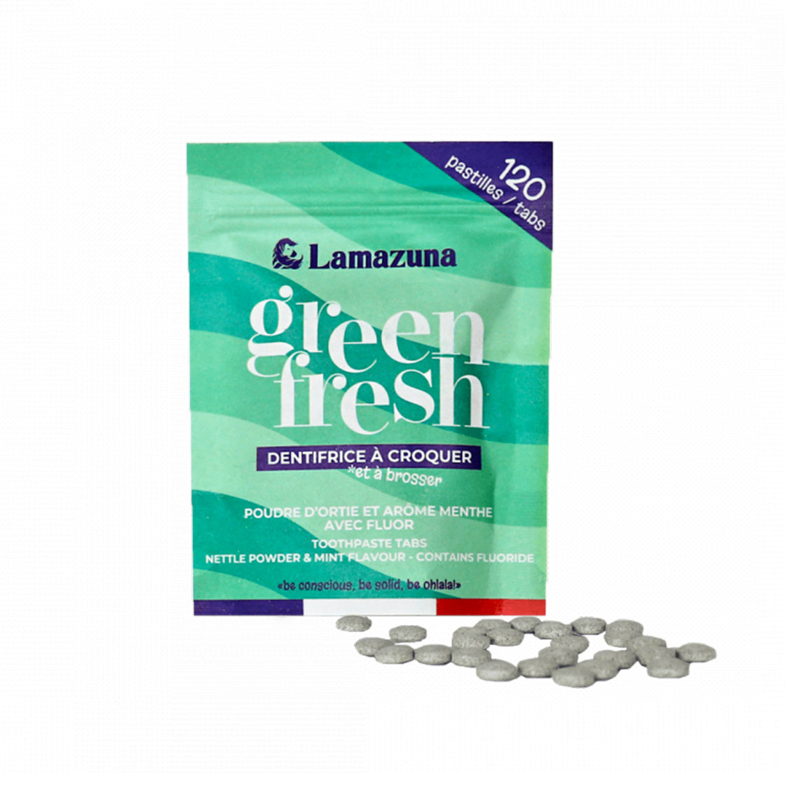 Lamazuna Toothpaste tablets greenfresh nettle mint biologisch 30 gram