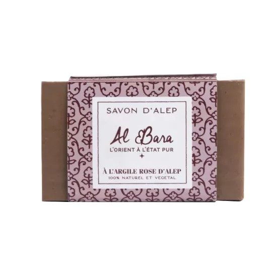 Al Bara Aleppo Zeep Pure Olijfolie & Roze Klei 150 gr