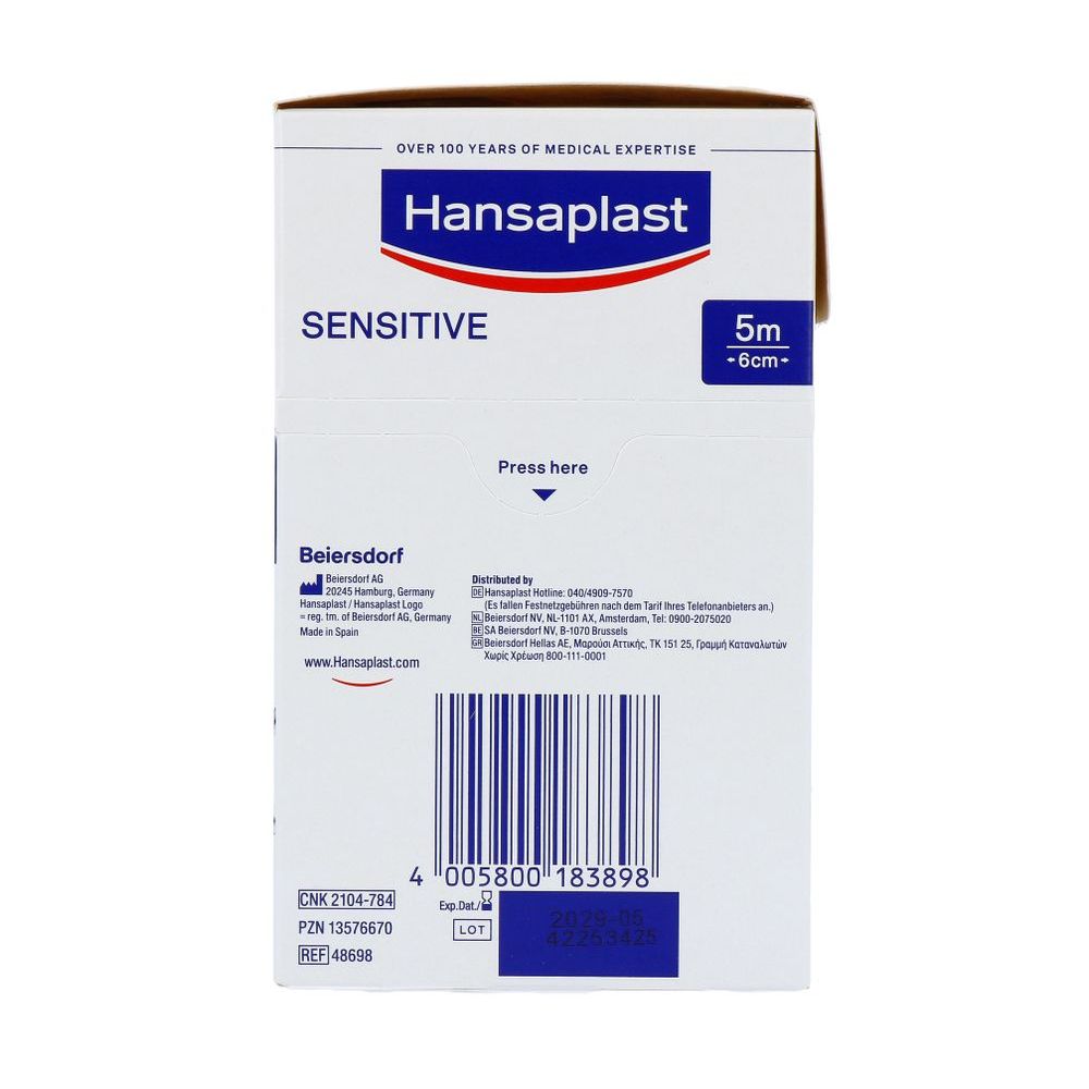 Hansaplast Sensitive 5m x 6cm