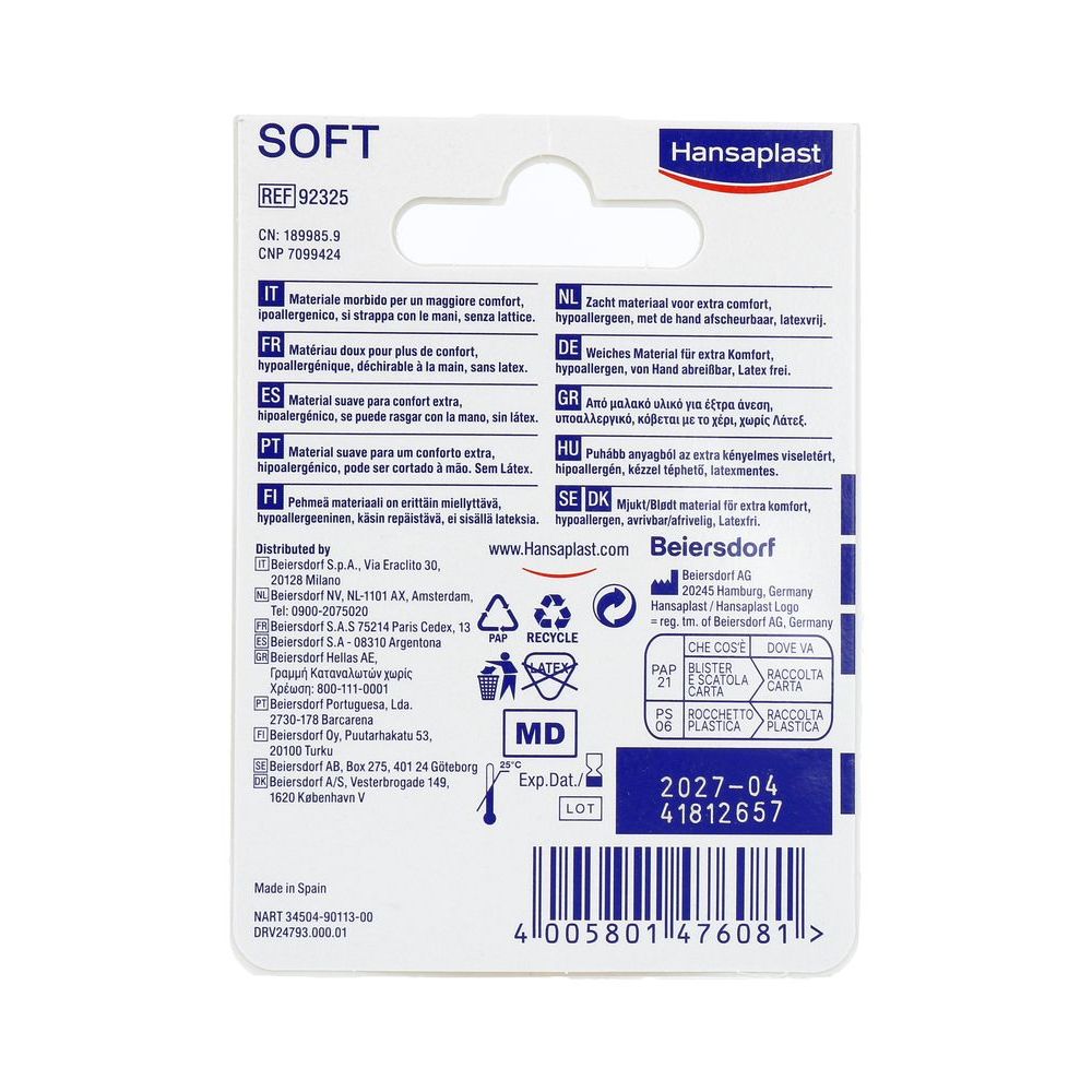 Hansaplast Hechtpleister soft 5m x 2.5cm