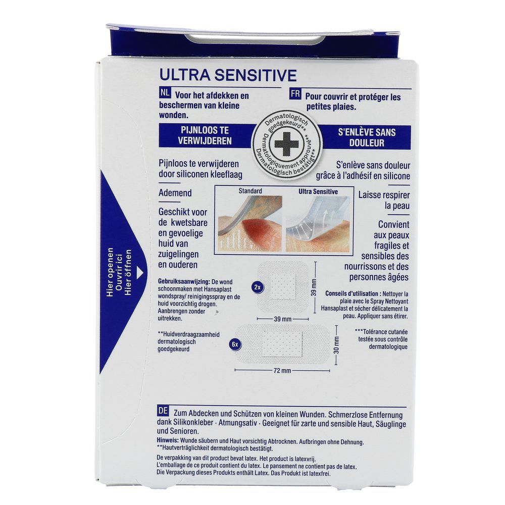 Hansaplast Pleisters ultra sensitive 8 stuks