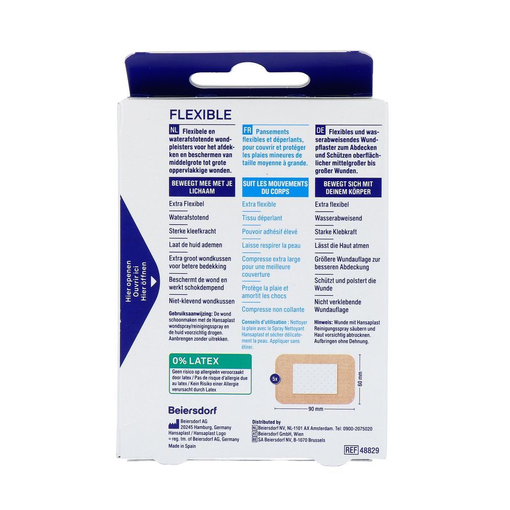 Hansaplast Flexible XXL 6 x 9cm 5 stuks