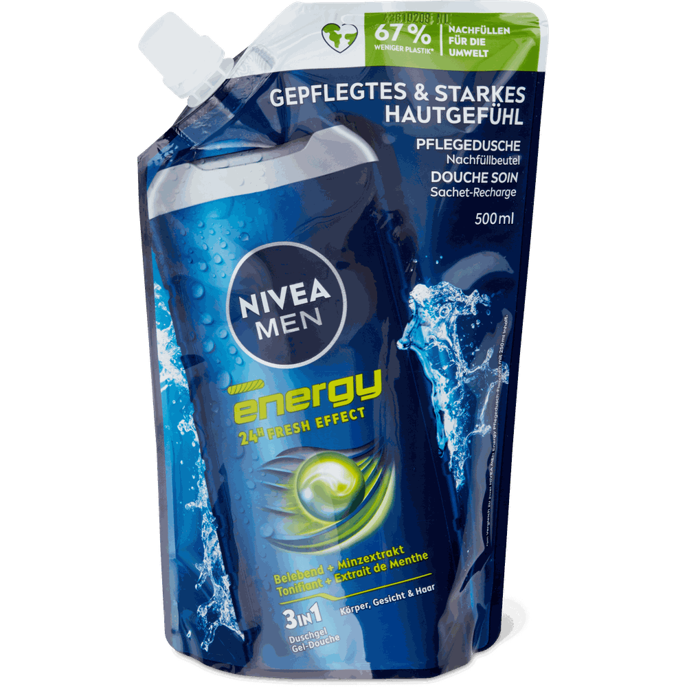 NIVEA MEN Energy Douchegel Navulling 500 ml