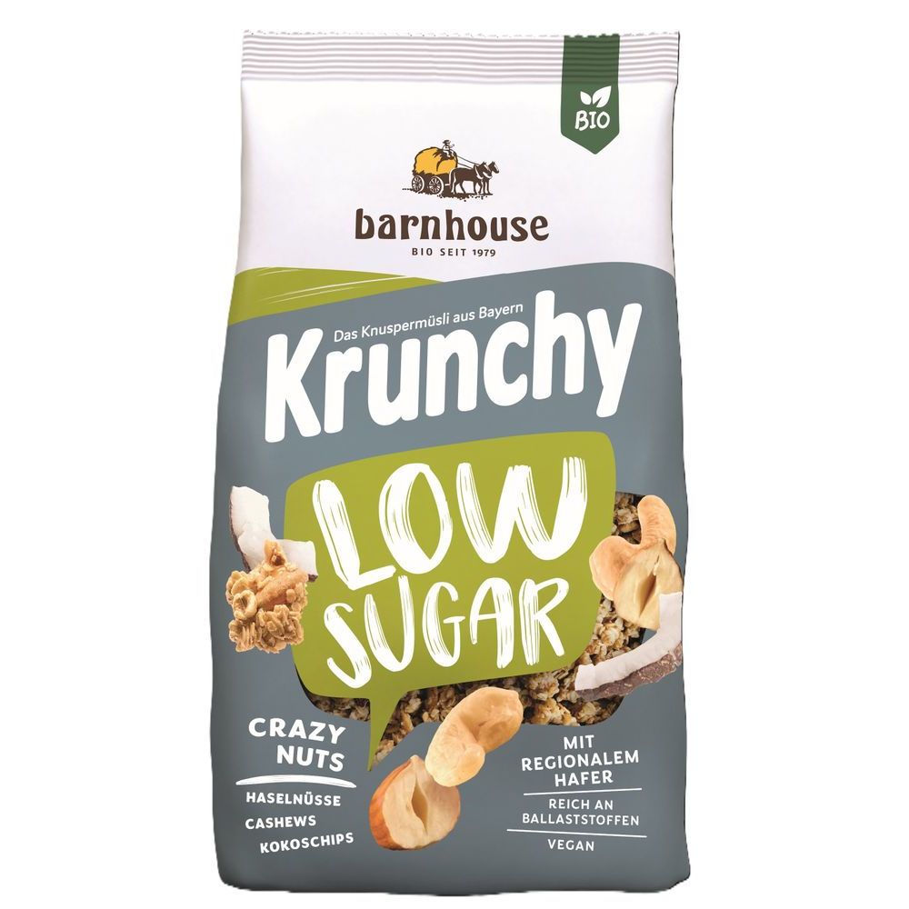 Barnhouse Krunchy Low Sugar Crazy Nuts Biologisch 375 gr