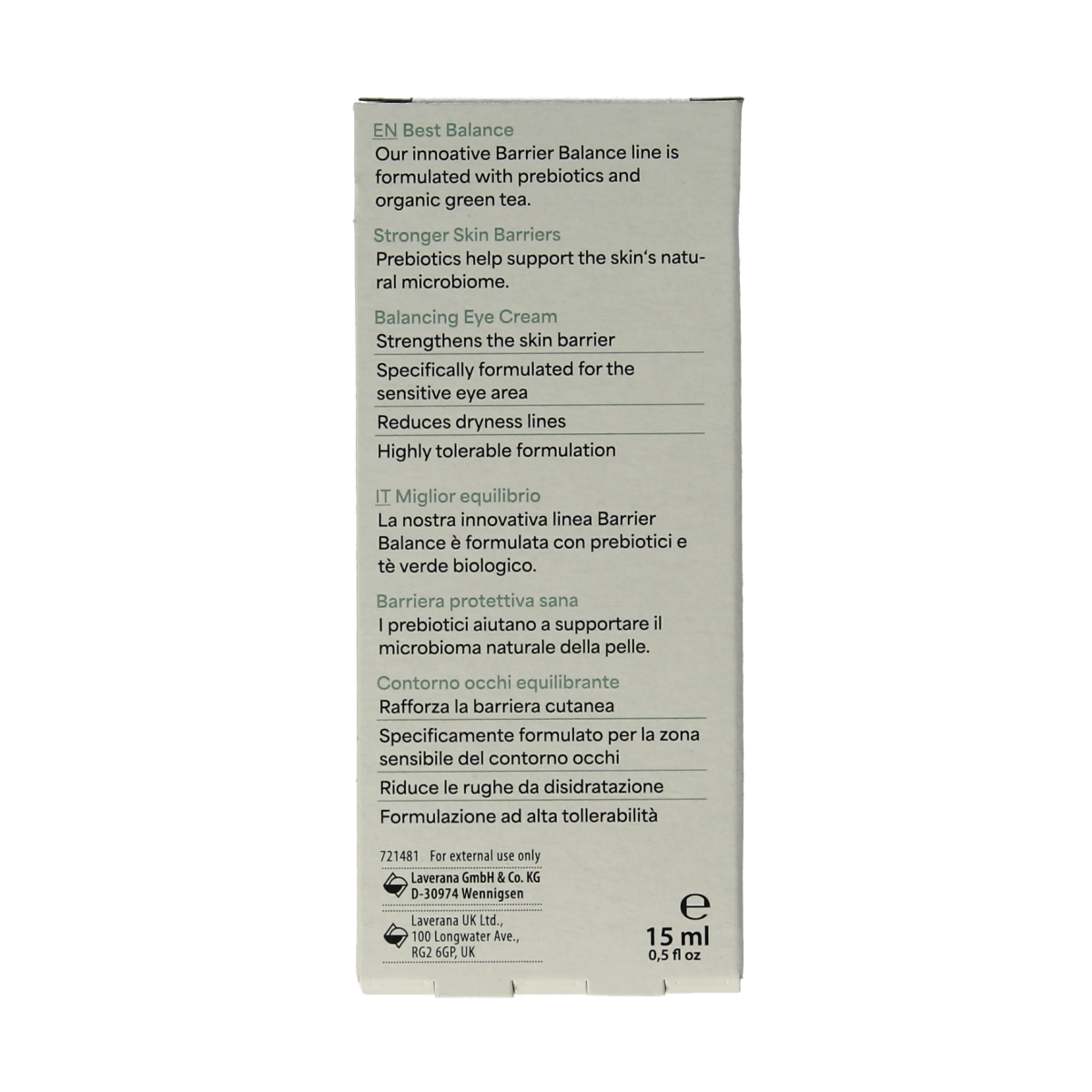 Lavera Barrier balance eye cream biologisch 15 ml