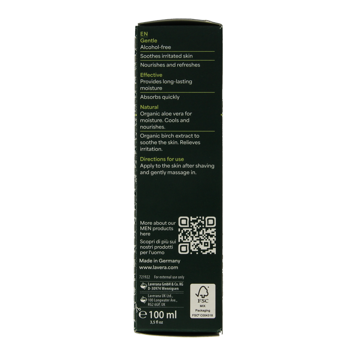 Lavera Men sensitiv aftershave balm biologisch 100 ml