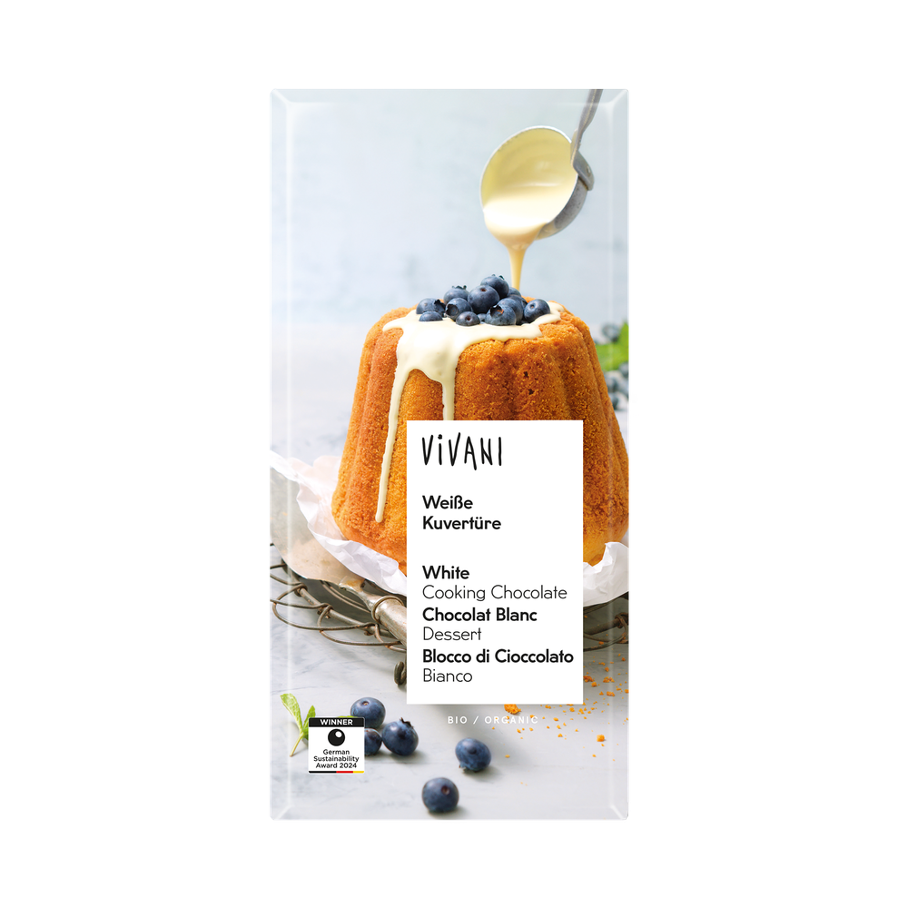 Vivani Couverture smeltchocolade wit bio 150 gram