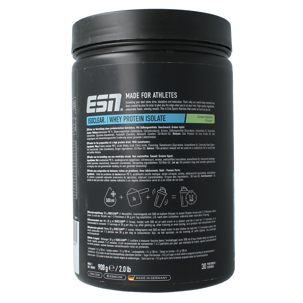 ESN Isoclear whey isolate green apple 908 gram
