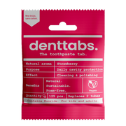 Denttabs Tandpasta tabletten aardbei met fluor vegan 125 stuks