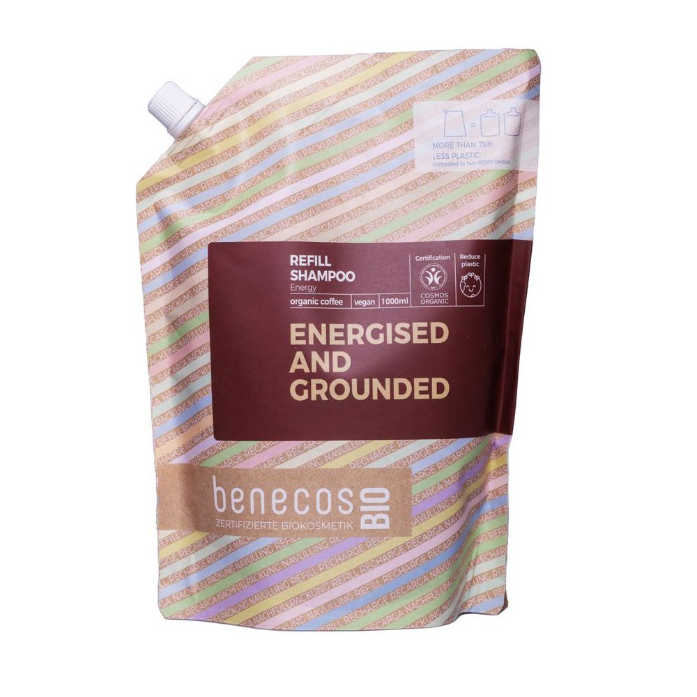 Benecos Bio Shampoo Energy Organic Coffee Energised And Grounded Refill-Bag 1 lt