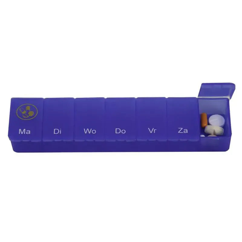 Able 2 Pillendoos 1 week transparant blauw