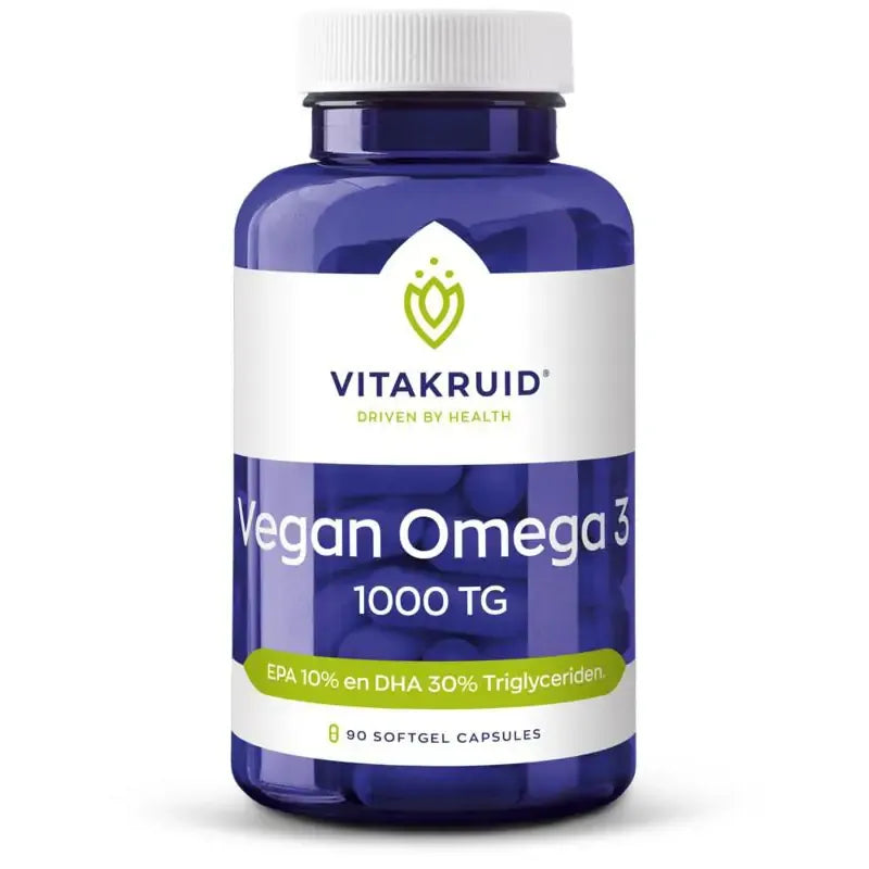 Vitakruid Vegan omega 3 1000 triglyceriden 300 DHA 100 EPA 90 softgels