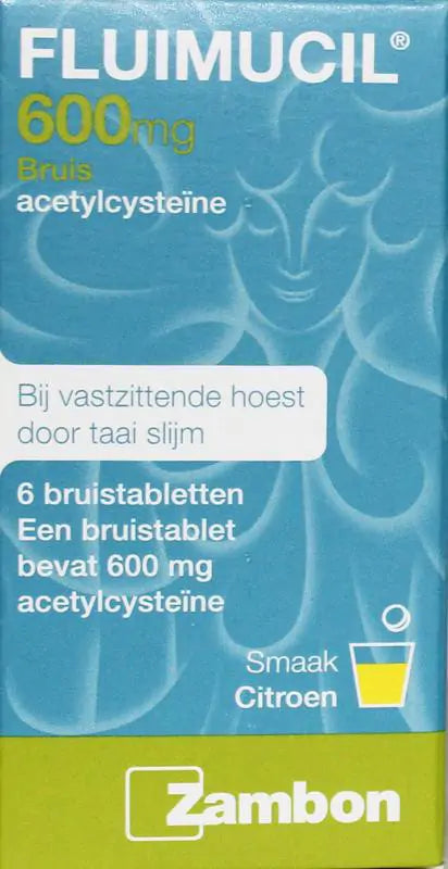 Fluimucil Bruistablet 600 mg 6 bruistabletten (afbeelding 2)