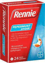 Rennie Pepermunt 24 kauwtabletten (afbeelding 2)