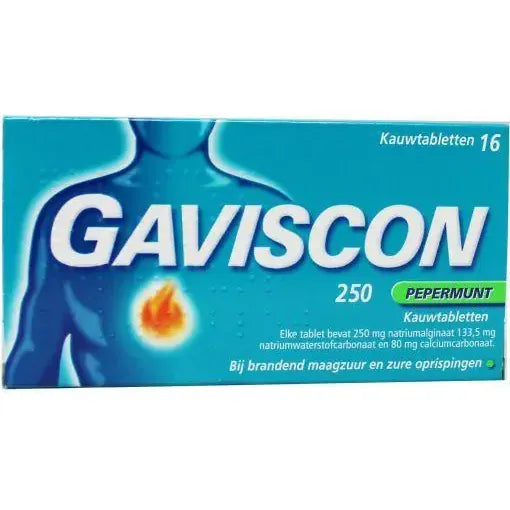 Gaviscon Pepermunt 250 16 kauwtabletten (afbeelding 2)