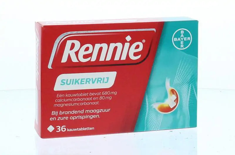 Rennie Suikervrij 36 kauwtabletten (afbeelding 2)