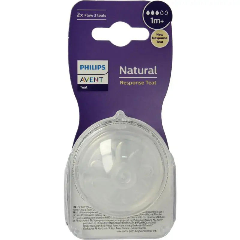 Avent Natural flesspeen 1M+ 2 stuks