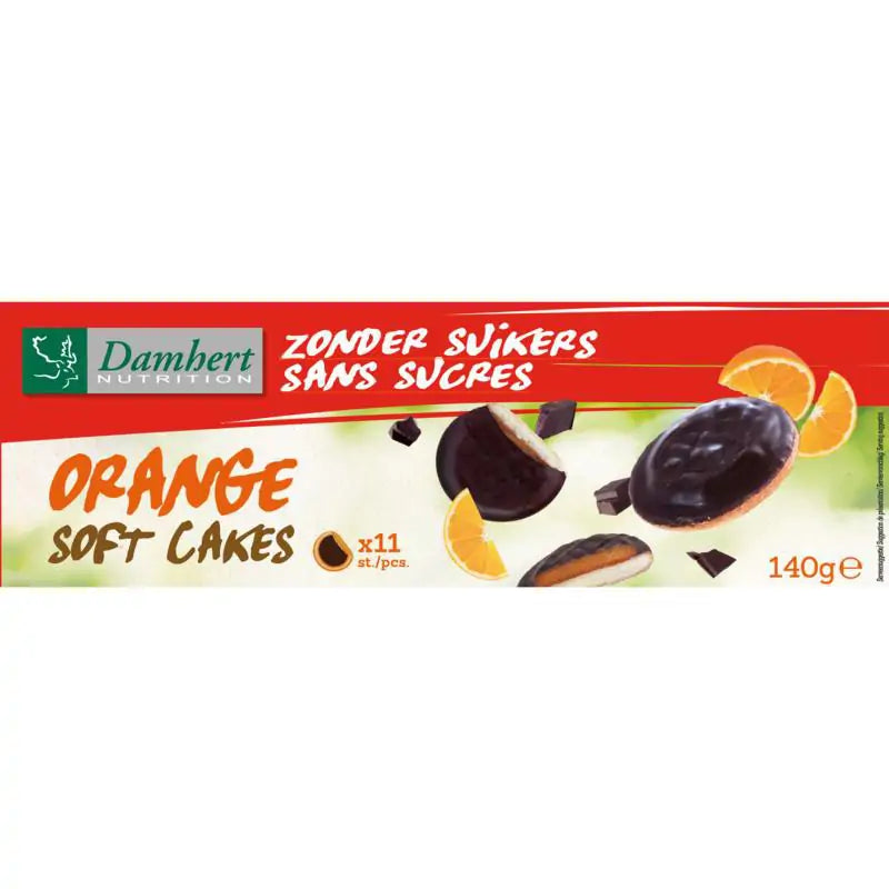 Damhert soft cakes orange suikervrij 140 gram