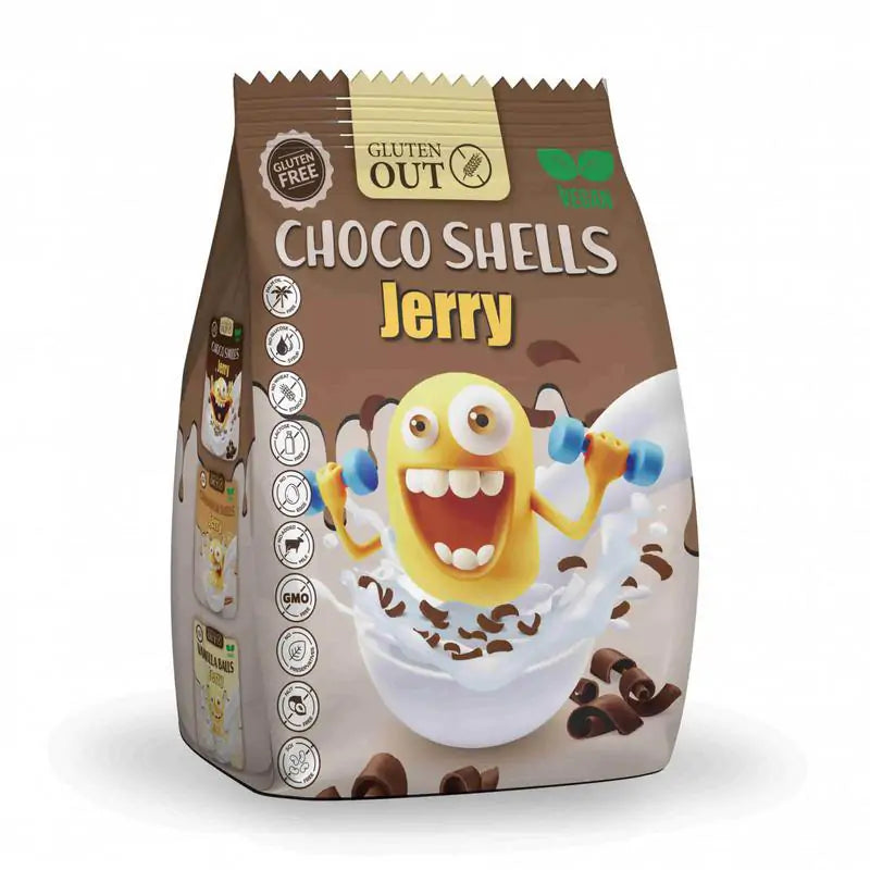 Gluten Out Jerry choco shells 375 gram