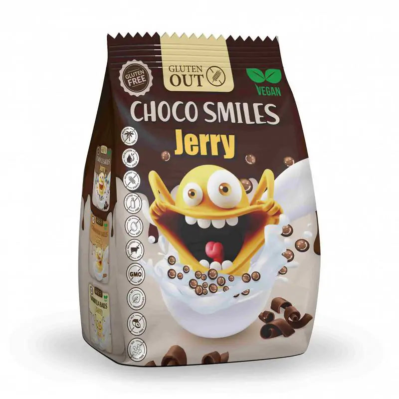 Gluten Out Jerry choco smiles 375 gram