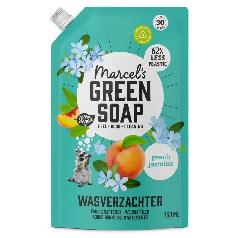 Marcels Green Soap Wasverzachter perzik & jasmijn navulling 750 ml