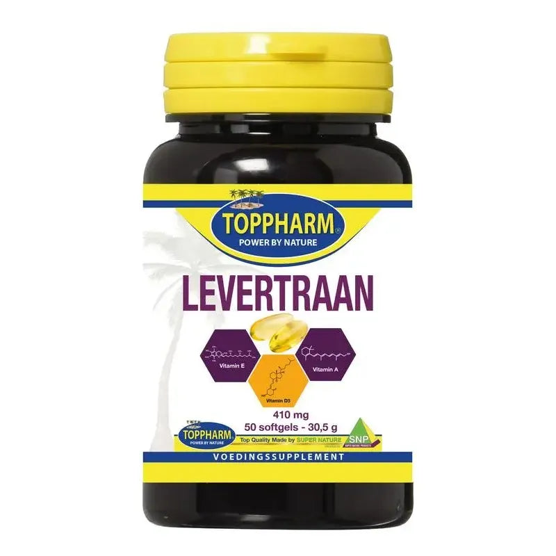 Toppharm Levertraan 410 mg 50 softgels