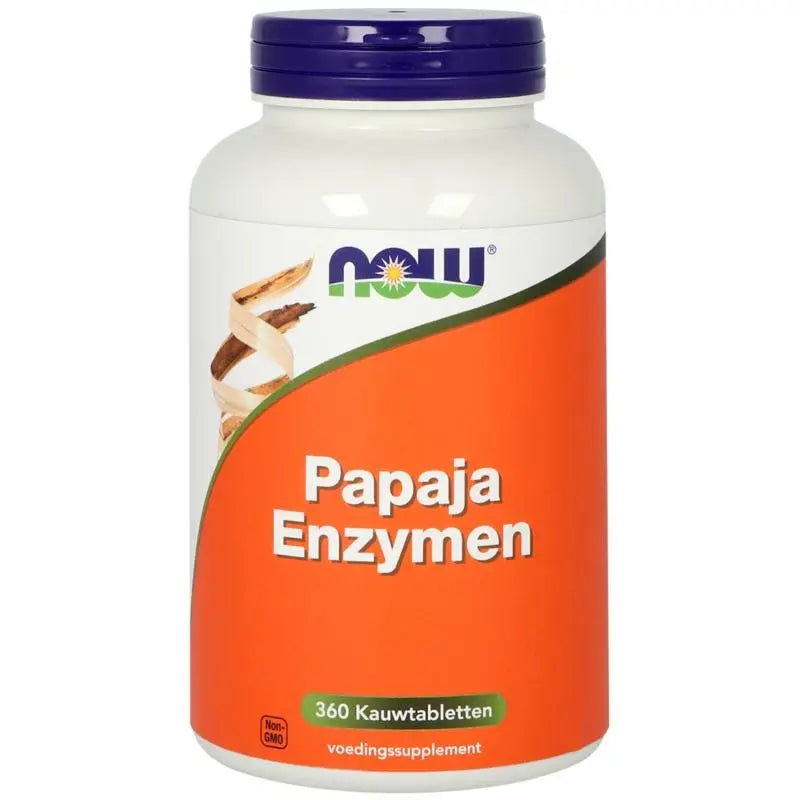 NOW Papaja enzymen 360 kauwtabletten