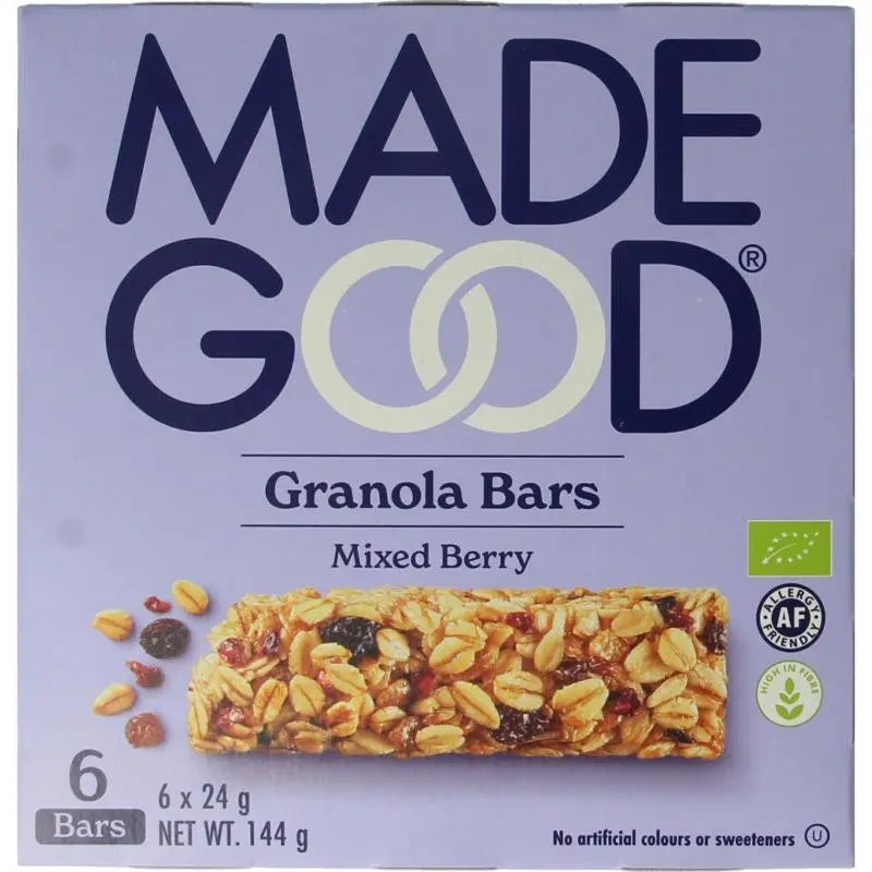 Madegood Granola bar mixed berries 24 gram biologisch 6 stuks